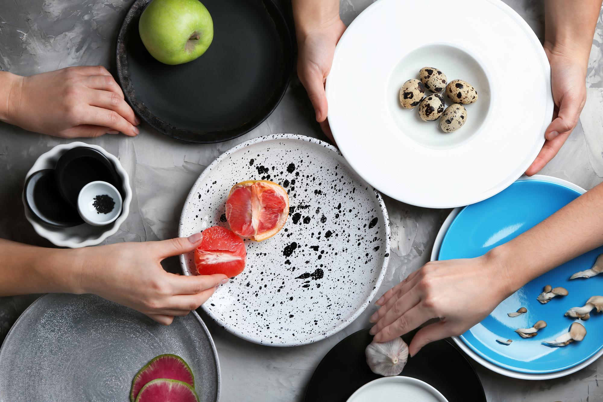 Assorted dishes from the workshop on table